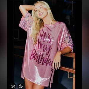 Fantastic Fawn Pink Sequin Birthday Dress